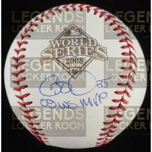 Cole Hamels Signed World Series Baseball - Inscribed "08 WS MVP"